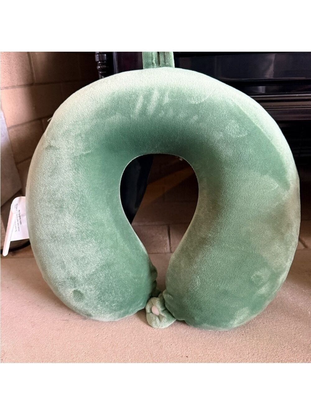 Green Plush Travel Neck Pillow